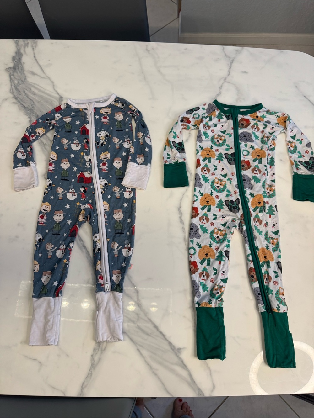 Roe and Co. bamboo Christmas Pajamas Sleepers Bundle